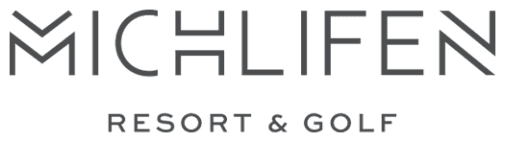 Logo de Michlifen Resort & Golf con el nombre en letras grandes y la mención "Resort & Golf" debajo